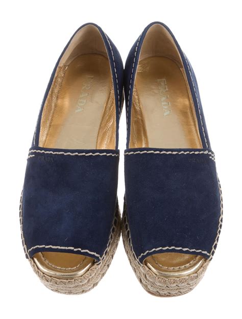 prada suede wedge espadrille|Prada peep toe espadrilles.